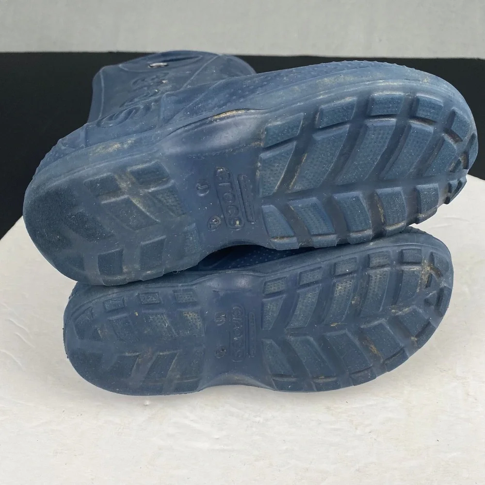 Crocs Kids Size C 12  Handle‎ It Rain Boots Navy Pull On  Waterproof,Outdoor